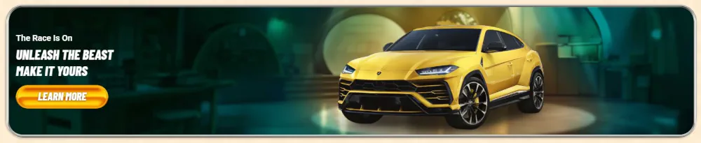 Vegasino "Entfessle das Biest" Luxus-SUV Werbebanner
